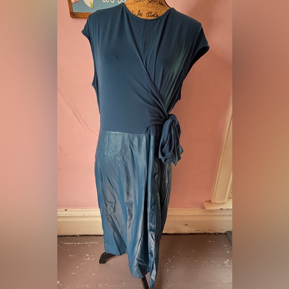 New York & Company Teal Midi Dress